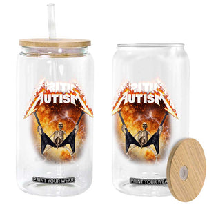 Autism Skeleton Rocker Glass Can Hardcore Rock Style Artwork TS11 Print Your Wear