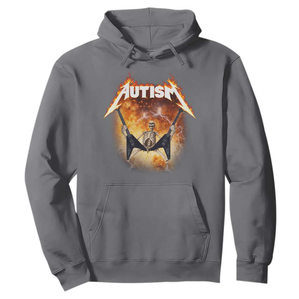 Autism Skeleton Rocker Hoodie Hardcore Rock Style Artwork TS11 Charcoal Print Your Wear