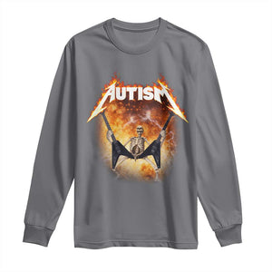 Autism Skeleton Rocker Long Sleeve Shirt Hardcore Rock Style Artwork TS11 Charcoal Print Your Wear