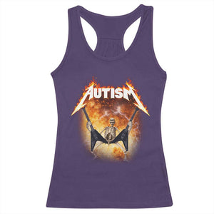 Autism Skeleton Rocker Racerback Tank Top Hardcore Rock Style Artwork TS11 Purple Print Your Wear