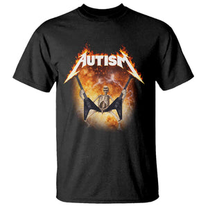 Autism Skeleton Rocker T Shirt Hardcore Rock Style Artwork TS11 Black Print Your Wear