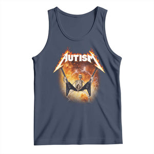 Autism Skeleton Rocker Tank Top Hardcore Rock Style Artwork TS11 Navy Print Your Wear