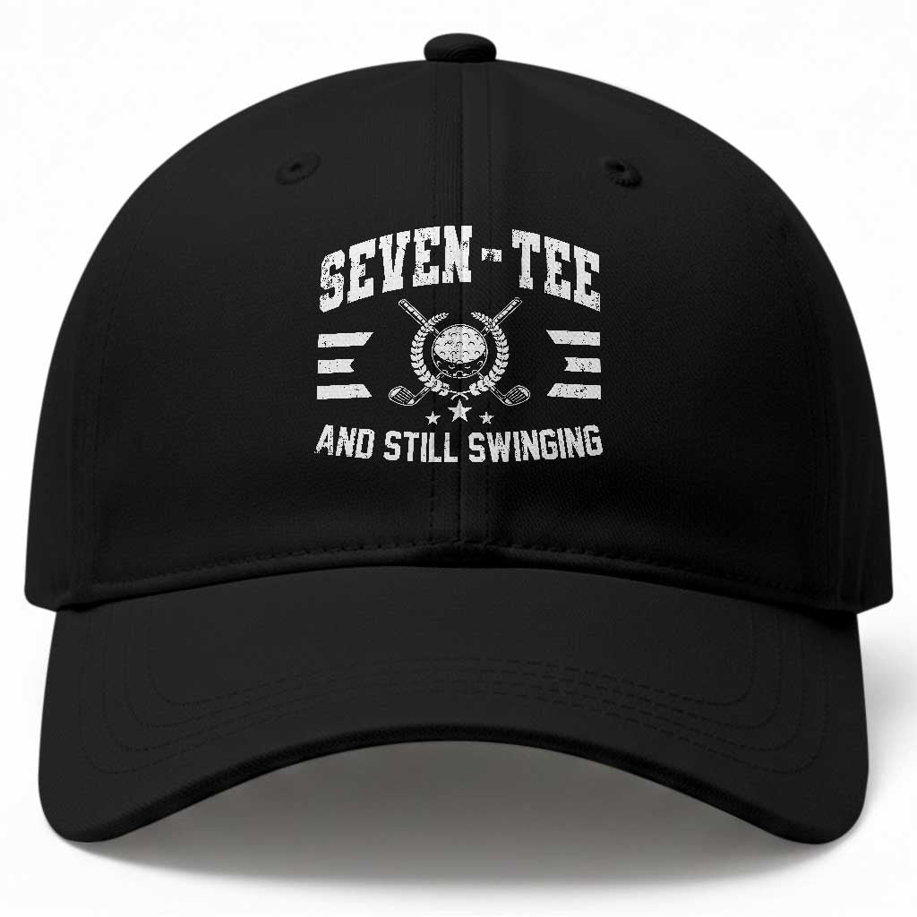 70th Birthday Golf Baseball Cap - Funny Seven Tee And Still Swinging 70 Years Old TS11 Print Your Wear