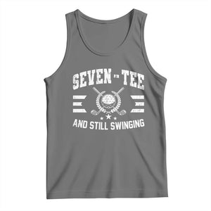 70th Birthday Golf Tank Top Funny Seven Tee And Still Swinging 70 Years Old TS11 Black Heather Print Your Wear
