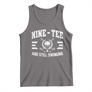 90th Birthday Golf Tank Top Funny Nine Tee And Still Swinging 90 Years Old TS11 Deep Heather Print Your Wear