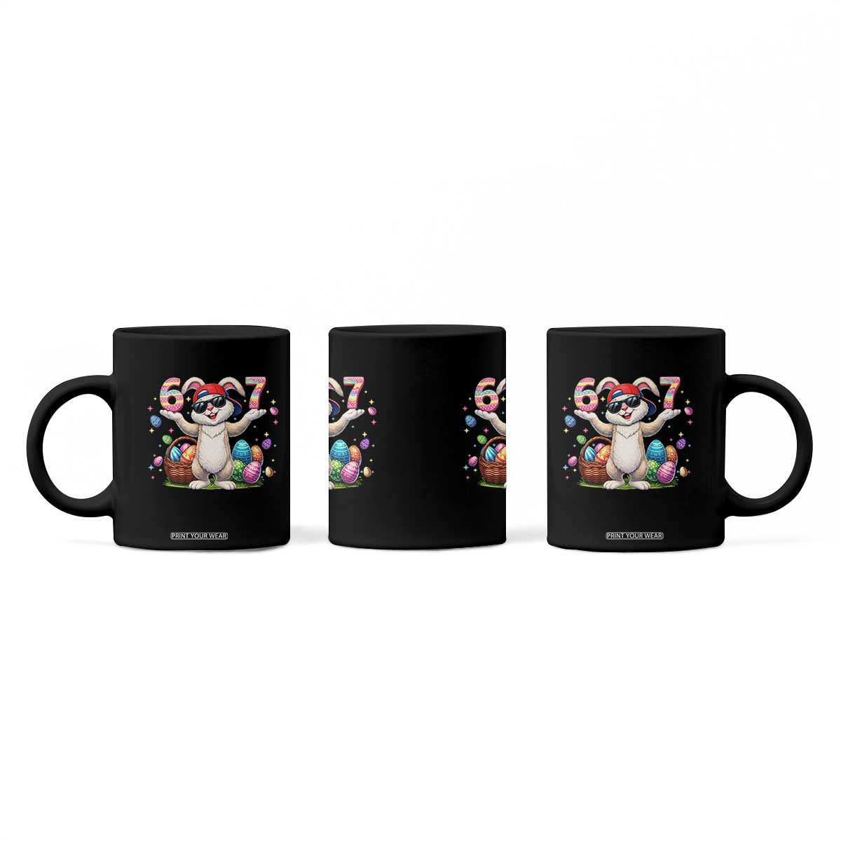 Funny Easter Day Six Seven 67 Bunny Boys Kids Coffee Mug TS11 Print Your Wear