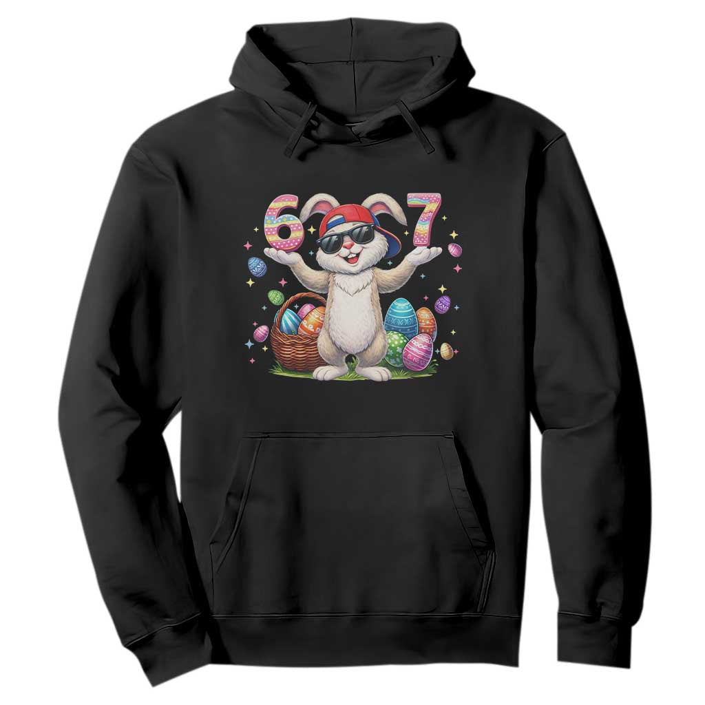 Funny Easter Day Six Seven 67 Bunny Boys Kids Hoodie TS11 Black Print Your Wear
