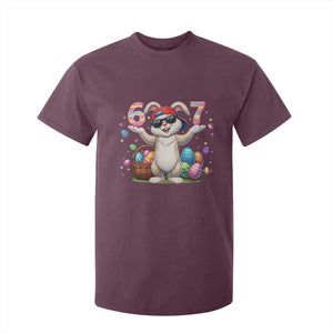 Funny Easter Day Six Seven 67 Bunny Boys Kids T Shirt For Kid TS11 Maroon Print Your Wear