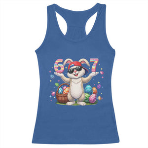 Funny Easter Day Six Seven 67 Bunny Boys Kids Racerback Tank Top TS11 Royal Blue Print Your Wear