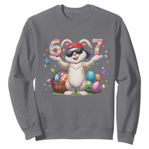 Funny Easter Day Six Seven 67 Bunny Boys Kids Sweatshirt TS11 Charcoal Print Your Wear