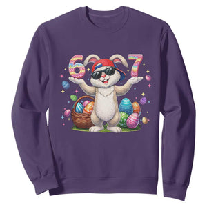 Funny Easter Day Six Seven 67 Bunny Boys Kids Sweatshirt TS11 Purple Print Your Wear