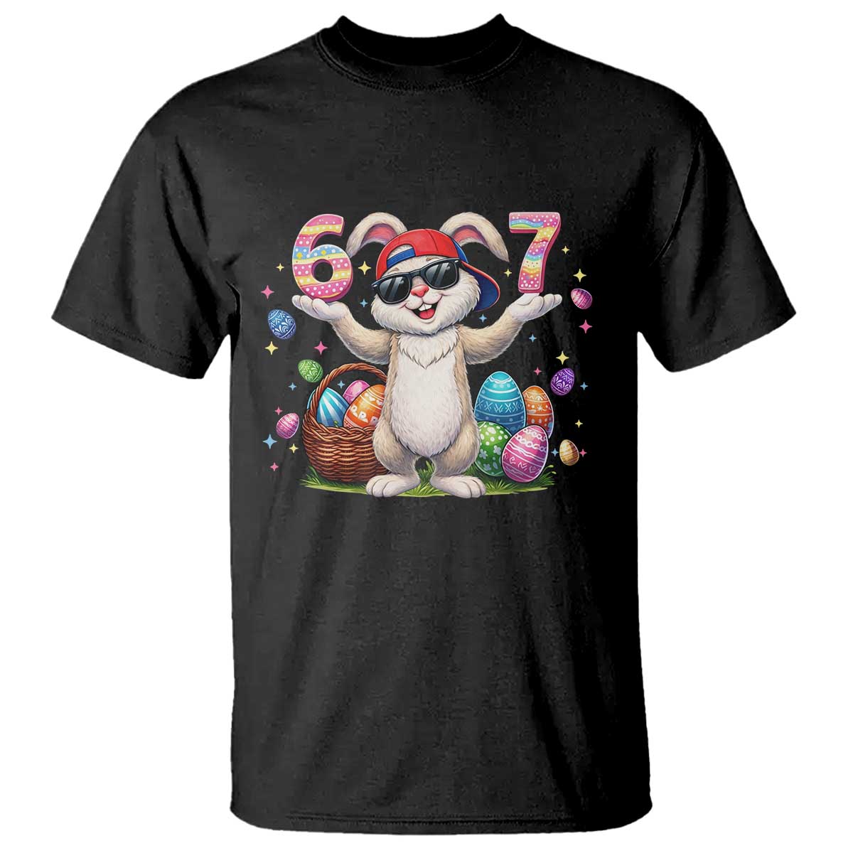Funny Easter Day Six Seven 67 Bunny Boys Kids T Shirt TS11 Black Print Your Wear