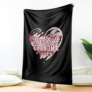 Baseball Grandma Throw Blanket Vintage Baseball Heart Game Day TS11 Print Your Wear