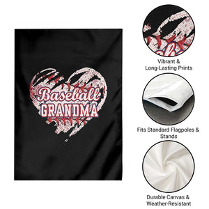 Baseball Grandma Garden Flag Vintage Baseball Heart Game Day TS11 Print Your Wear