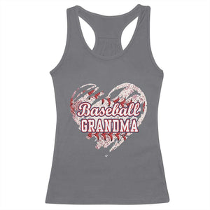 Baseball Grandma Racerback Tank Top Vintage Baseball Heart Game Day TS11 Charcoal Print Your Wear