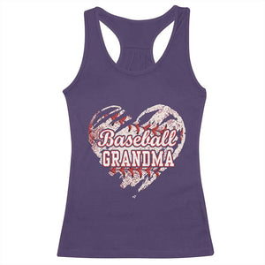 Baseball Grandma Racerback Tank Top Vintage Baseball Heart Game Day TS11 Purple Print Your Wear