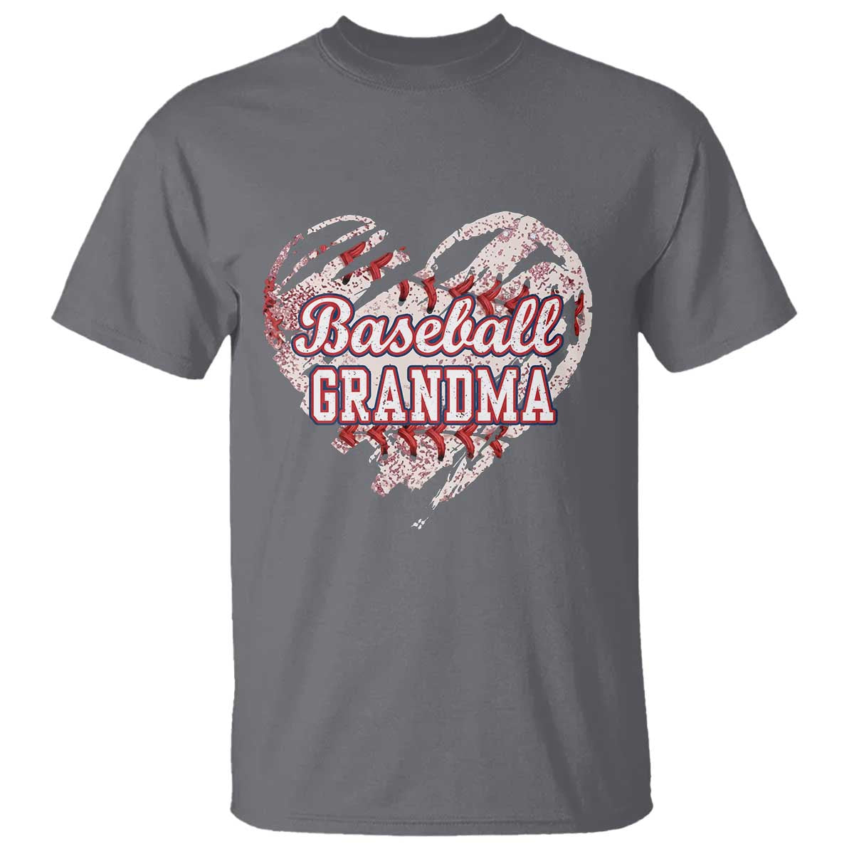 Baseball Grandma T Shirt Vintage Baseball Heart Game Day TS11 Charcoal Print Your Wear