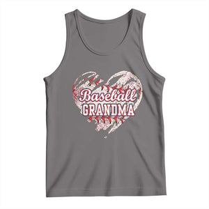 Baseball Grandma Tank Top Vintage Baseball Heart Game Day TS11 Deep Heather Print Your Wear