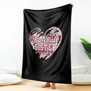 Baseball Sister Throw Blanket Vintage Baseball Heart Game Day TS11 Print Your Wear