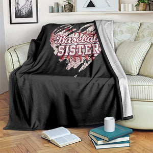 Baseball Sister Throw Blanket Vintage Baseball Heart Game Day TS11 Print Your Wear
