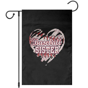 Baseball Sister Garden Flag Vintage Baseball Heart Game Day TS11 Black Print Your Wear