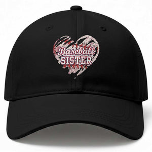 Baseball Sister Baseball Cap Vintage Baseball Heart Game Day TS11 Print Your Wear