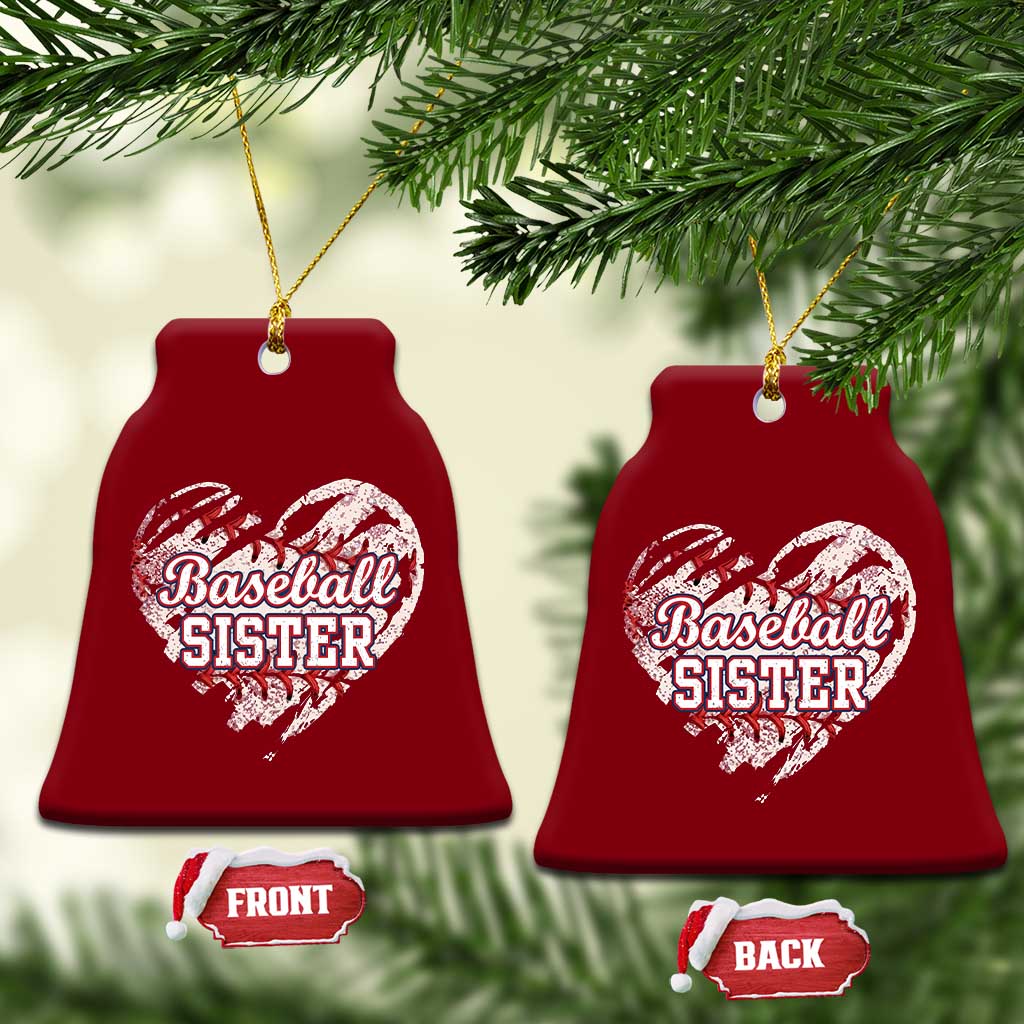 Baseball Sister Ceramic Ornament Vintage Baseball Heart Game Day TS11 Print Your Wear