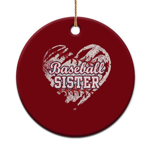 Baseball Sister Ceramic Ornament Vintage Baseball Heart Game Day TS11 1pc Red Print Your Wear