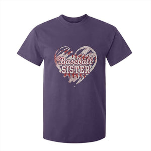 Baseball Sister T Shirt For Kid Vintage Baseball Heart Game Day TS11 Purple Print Your Wear