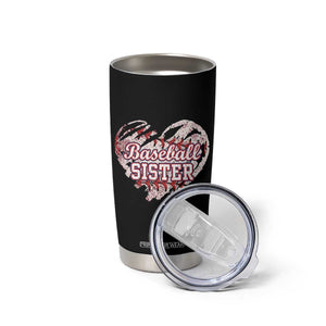 Baseball Sister Tumbler Cup Vintage Baseball Heart Game Day TS11 Print Your Wear