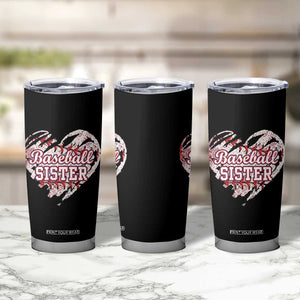 Baseball Sister Tumbler Cup Vintage Baseball Heart Game Day TS11 Print Your Wear