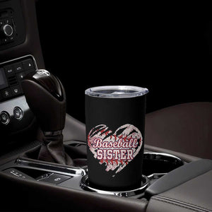 Baseball Sister Tumbler Cup Vintage Baseball Heart Game Day TS11 Print Your Wear