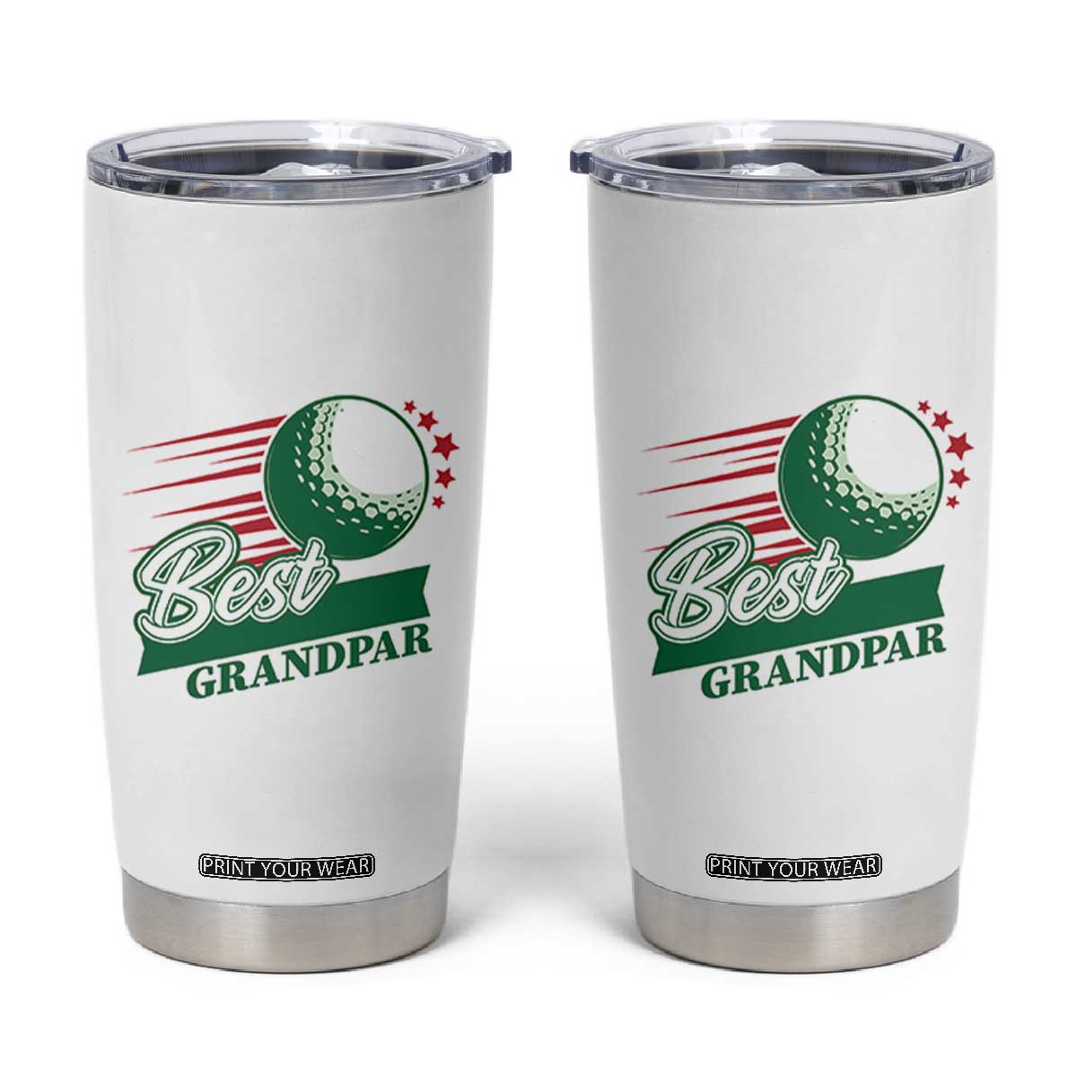 Golfing Dad Tumbler Cup Best Grandpar Golf Ball Father's Day TS11 White Print Your Wear