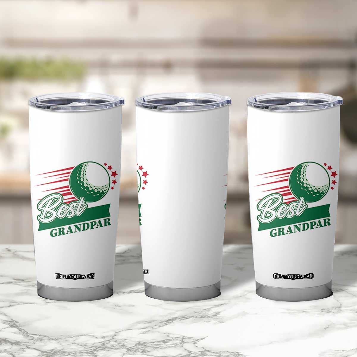 Golfing Dad Tumbler Cup Best Grandpar Golf Ball Father's Day TS11 Print Your Wear