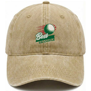 Golfing Dad Washed Cotton Baseball Cap Best Grandpar Golf Ball Father's Day TS11 Print Your Wear