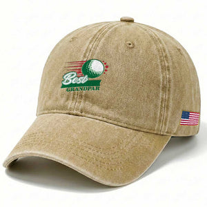 Golfing Dad Washed Cotton Baseball Cap Best Grandpar Golf Ball Father's Day TS11 Print Your Wear