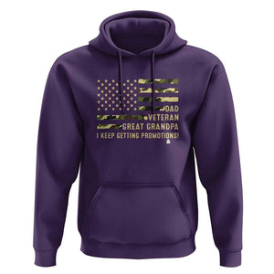 Father's Day Hoodie Dad Veteran Great Grandpa I keep Getting Promotions American Flag TS11 Purple Print Your Wear