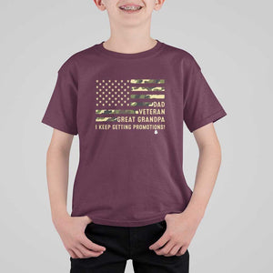 Father's Day T Shirt For Kid Dad Veteran Great Grandpa I keep Getting Promotions American Flag TS11 Maroon Print Your Wear