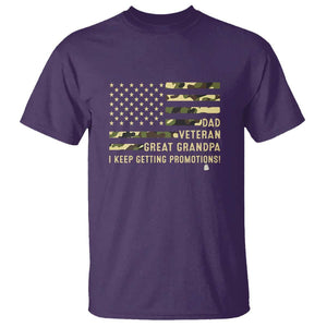 Father's Day T Shirt Dad Veteran Great Grandpa I keep Getting Promotions American Flag TS11 Purple Print Your Wear