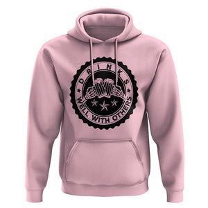 Funny Beer Lover Hoodie Drinks Well With Others Drinking Beer Mug TS11 Light Pink Print Your Wear