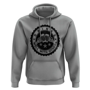 Funny Beer Lover Hoodie Drinks Well With Others Drinking Beer Mug TS11 Sport Gray Print Your Wear