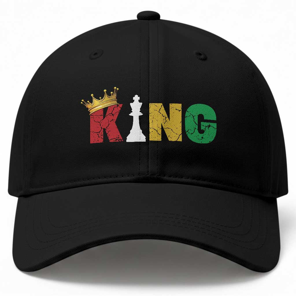 Funny Juneteenth King Baseball Cap Black Father Chess African American TS11 Print Your Wear