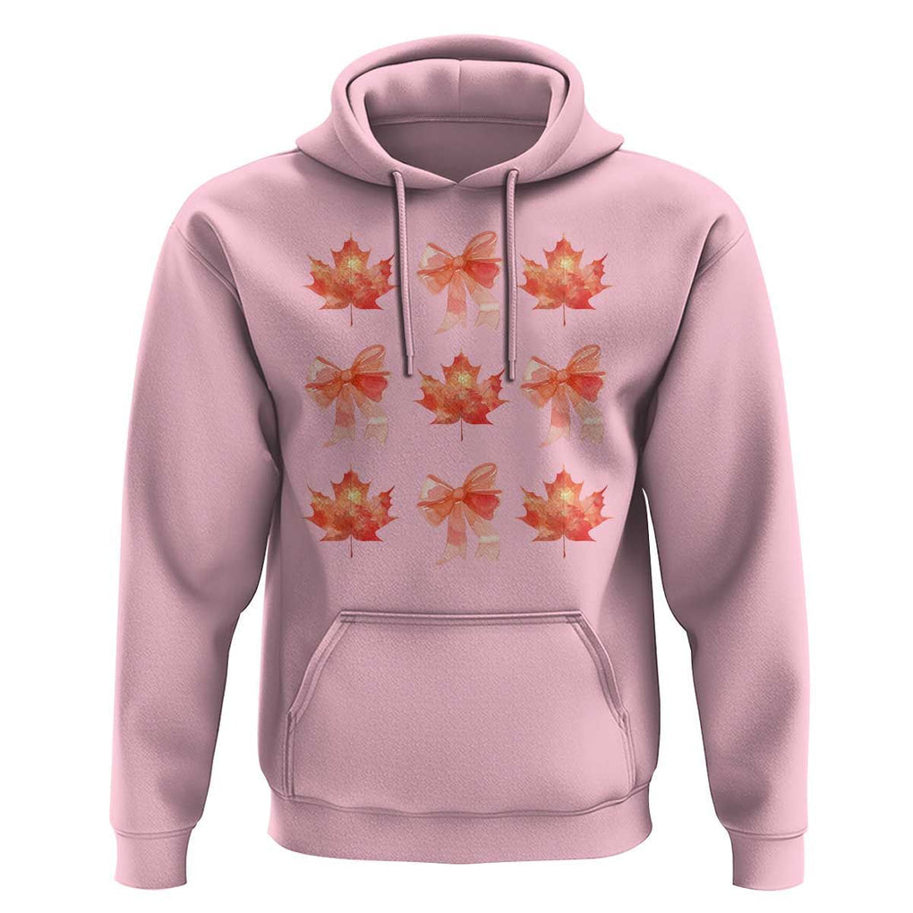 Happy Canada Day Hoodie Coquette Orange Bows Maple Leaf TS11 Light Pink Print Your Wear