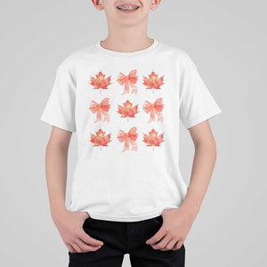 Happy Canada Day T Shirt For Kid Coquette Orange Bows Maple Leaf TS11 White Print Your Wear