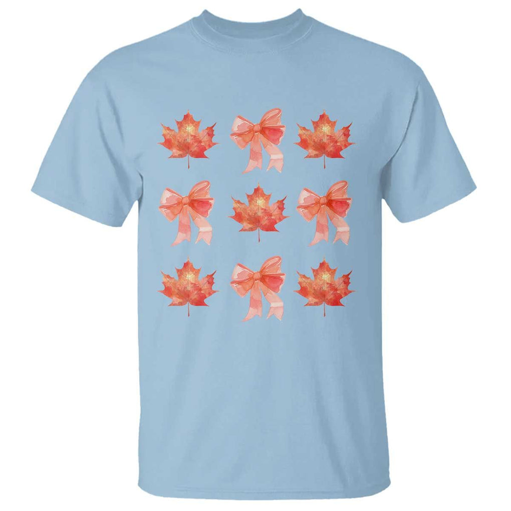 Happy Canada Day T Shirt Coquette Orange Bows Maple Leaf TS11 Light Blue Print Your Wear