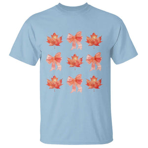 Happy Canada Day T Shirt Coquette Orange Bows Maple Leaf TS11 Light Blue Print Your Wear