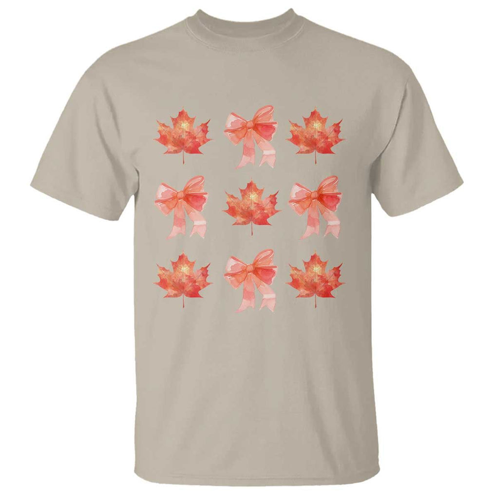 Happy Canada Day T Shirt Coquette Orange Bows Maple Leaf TS11 Sand Print Your Wear