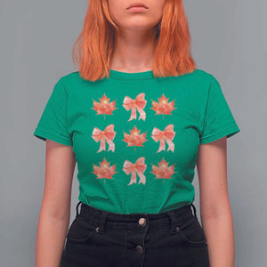 Happy Canada Day T Shirt For Women Coquette Orange Bows Maple Leaf TS11 Irish Green Print Your Wear