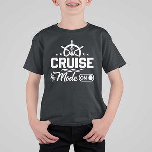 Funny Cruise Mode On T Shirt For Kid Summer Vacation Family Matching Vintage Anchor TS11 Black Print Your Wear