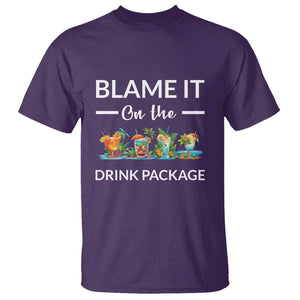 Funny Cruise Drinks T Shirt Blame It On The Drink Package Alcohol Cocktail TS11 Purple Print Your Wear